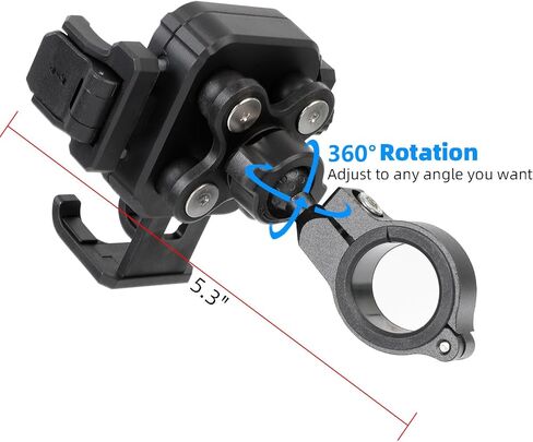 Motorcycle & Bike Phone Holder Mount with Vibration Dampener [Camera Friendly] [1-Second Lock & Release] [Aluminum Alloy Handlebar Clamp Base] for iPhone 17/16/15 Series, 4.7-7" Smartphones in Kuwait