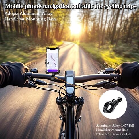 Aluminum Handlebar Base Mount with 17mm Ball Head Adapter for Round Rail Diameter 0.5"/0.67"/0.87"/1"/1.26", Compatible with RAM Mounts 17mm/0.67" Socket Arms in Kuwait