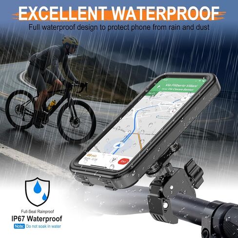 HUANLANG Motorcycle Phone Mount Anti Vibration, Waterproof Bike Phone Mount for Bicycles, Scooters, ATVs,[Dual Vibration Dampener][Upgraded Handlebar Clip] Motorcycle Phone Holder for 4-7" Cell Phones in Kuwait