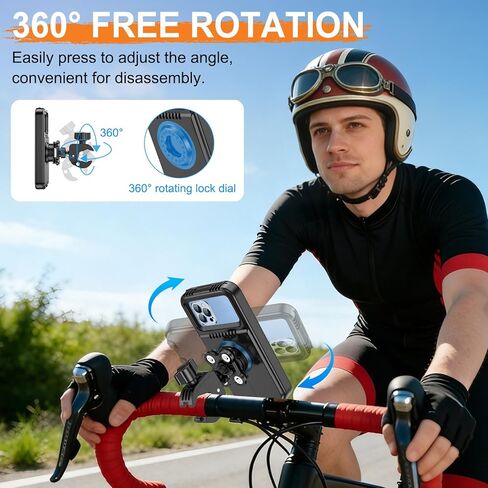 HUANLANG Motorcycle Phone Mount Anti Vibration, Waterproof Bike Phone Mount for Bicycles, Scooters, ATVs,[Dual Vibration Dampener][Upgraded Handlebar Clip] Motorcycle Phone Holder for 4-7" Cell Phones in Kuwait