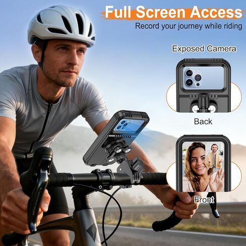 HUANLANG Motorcycle Phone Mount Anti Vibration, Waterproof Bike Phone Mount for Bicycles, Scooters, ATVs,[Dual Vibration Dampener][Upgraded Handlebar Clip] Motorcycle Phone Holder for 4-7" Cell Phones in Kuwait