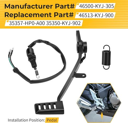 M MATI Rear Brake Lever Pedal Assembly w/Switch Sensor for Honda CB300F CBR300R 2016-2022 46500-KYJ-305 35350-KYJ-902 in Kuwait