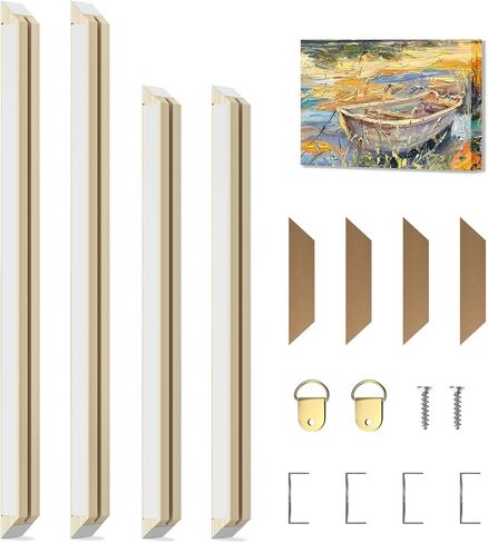 مجموعة قضبان نقالة من القماش DIY مقاس 60.96 سم × 76.2 سم، طقم إطار من القماش الخشبي بطول 1.25 سم، صنع في الولايات المتحدة الأمريكية، للرسم الزيتي، وفنون الحائط، وإكسسوارات الصور ذات الإطار الخشبي، سهلة التجميع in Kuwait