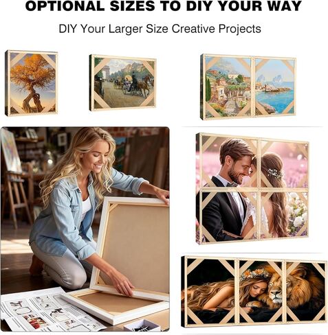 مجموعة قضبان نقالة من القماش DIY مقاس 60.96 سم × 76.2 سم، طقم إطار من القماش الخشبي بطول 1.25 سم، صنع في الولايات المتحدة الأمريكية، للرسم الزيتي، وفنون الحائط، وإكسسوارات الصور ذات الإطار الخشبي، سهلة التجميع in Kuwait