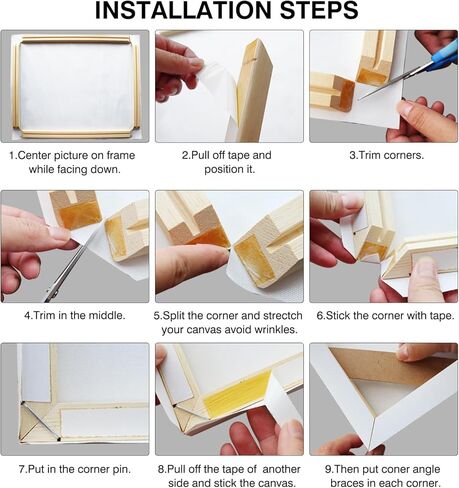 مجموعة قضبان نقالة من القماش DIY مقاس 60.96 سم × 76.2 سم، طقم إطار من القماش الخشبي بطول 1.25 سم، صنع في الولايات المتحدة الأمريكية، للرسم الزيتي، وفنون الحائط، وإكسسوارات الصور ذات الإطار الخشبي، سهلة التجميع in Kuwait