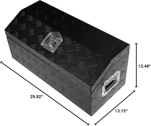 30 Inch Black Tool Box Aluminum Trailer Box Tongue Storage Pentagonal 30 inch(L) x 13 inch(W) x 13 inch(H) in Kuwait