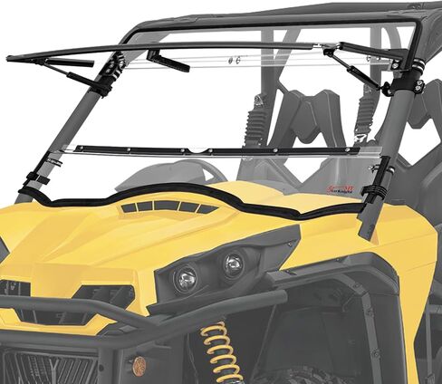 StarknightMT Flip Scratch Resistant Windshield Compatible with 2011-2020 Can-Am Commander 800 1000 / Max, 2-in-1 Folding Front Windshield with All-Around Sealing Gasket, Hard Coated in Kuwait