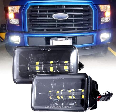 BICYACO ترقية مصابيح الضباب LED لـ 2015-2020 Ford F150، 2017-2022 F250 F350 F450 F550 Super Duty، مجموعة تجميع مصابيح الضباب LED 4 بوصة، مجموعة مصابيح مصد مقاومة للماء 36 وات - زوج واحد in Kuwait