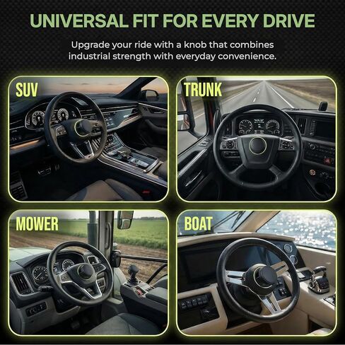 Steering Wheel Knob Spinner – 360 Degrees Rotating Suicide Knobs Silicone Surface with Smooth Metal Bearings, No Tool Required for Car, SUV, Truck, Semi, Tractor, Mowers, Boat in Kuwait