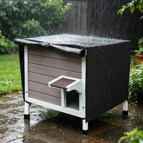 Rockever Outdoor Cat House, 100% Insulated Outdoor Cat Houses for Winter Outdoor Cat Houses for Feral Cats Weatherproof All-Round Foam Design in Saudi Arabia