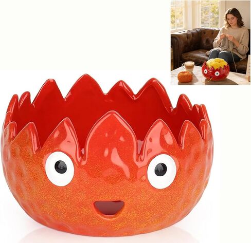 Panda Ceramic Yarn Bowl Yarn Holder Organizer for Crocheting/Knitting, Handmade Cute Yarn Storage Bowl, Large Size Ceramic Crochet holder Crochet Bowl, Birthday Gift for Crocheters Knitter KW011-Panda in Kuwait