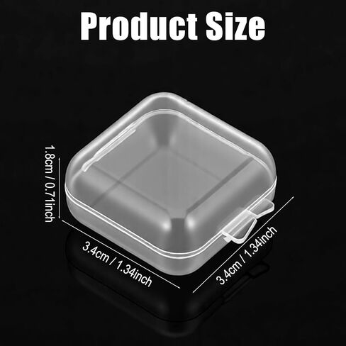 10Pcs Clear Plastic Ear Plug Cases,1.8cm Small Jewelry Storage Box Case with Lid Thicken Mini Clear Plastic Box for Earplugs,Beads,Necklaces,Ear Studs,Rings in Saudi Arabia