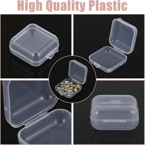 10Pcs Clear Plastic Ear Plug Cases,1.8cm Small Jewelry Storage Box Case with Lid Thicken Mini Clear Plastic Box for Earplugs,Beads,Necklaces,Ear Studs,Rings in Saudi Arabia