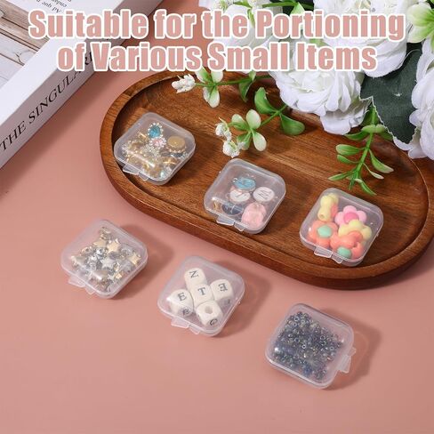 10Pcs Clear Plastic Ear Plug Cases,1.8cm Small Jewelry Storage Box Case with Lid Thicken Mini Clear Plastic Box for Earplugs,Beads,Necklaces,Ear Studs,Rings in Saudi Arabia
