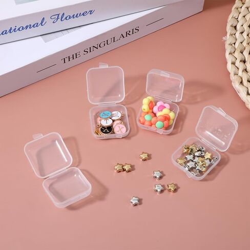 10Pcs Clear Plastic Ear Plug Cases,1.8cm Small Jewelry Storage Box Case with Lid Thicken Mini Clear Plastic Box for Earplugs,Beads,Necklaces,Ear Studs,Rings in Saudi Arabia