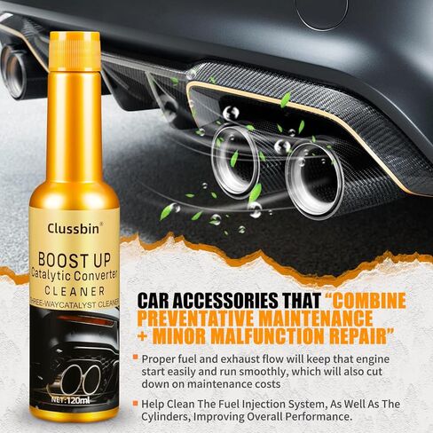Catalytic Convertor Cleaner,4Pcs Clussbin Catalytic Converter Cleaner Kit,Auto Parts Engine,Exhaust System Pipe Carbon Removal Cleaner Treatment Additive Oil,Fuel System Treatment Oil Additive in Kuwait
