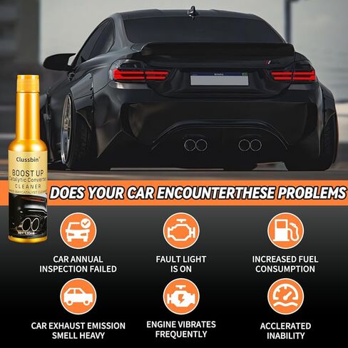 Catalytic Convertor Cleaner,4Pcs Clussbin Catalytic Converter Cleaner Kit,Auto Parts Engine,Exhaust System Pipe Carbon Removal Cleaner Treatment Additive Oil,Fuel System Treatment Oil Additive in Kuwait
