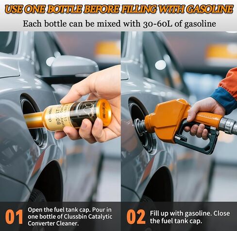 Catalytic Convertor Cleaner,4Pcs Clussbin Catalytic Converter Cleaner Kit,Auto Parts Engine,Exhaust System Pipe Carbon Removal Cleaner Treatment Additive Oil,Fuel System Treatment Oil Additive in Kuwait