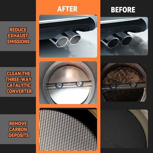 Catalytic Convertor Cleaner,4Pcs Clussbin Catalytic Converter Cleaner Kit,Auto Parts Engine,Exhaust System Pipe Carbon Removal Cleaner Treatment Additive Oil,Fuel System Treatment Oil Additive in Kuwait
