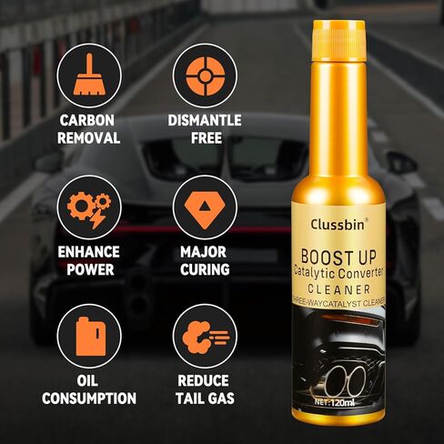 Catalytic Convertor Cleaner,4Pcs Clussbin Catalytic Converter Cleaner Kit,Auto Parts Engine,Exhaust System Pipe Carbon Removal Cleaner Treatment Additive Oil,Fuel System Treatment Oil Additive in Kuwait
