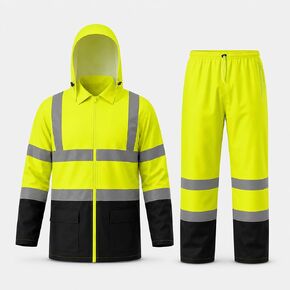 بدلة المطر FORESTER Class 3 Hi-Vis - سترة وسروال مقاوم للماء | معدات المطر الثقيلة للرجال والنساء | عاكس in Kuwait