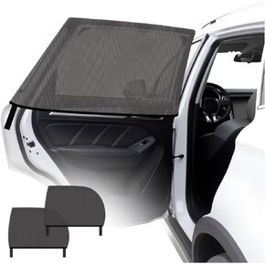 2PCS Stretchable Car Window Screen,Rear Car Window Shades for Side Windows with Breathable Mesh for Cooling and Blocking Heat,Portable Cars Windows Covers with Nylon Stickers in Saudi Arabia