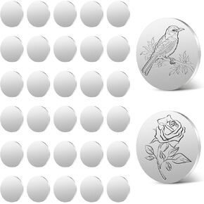 Lainballow 30 Pcs Stainless Steel Discs, 1-5/8"(42mm) Dia 0.08"(2mm) Thick Metal Discs for Crafts, Flat Round Sheet Blank, Metal Round Circle Plate for DIY Engraving Metal Stamping Jewelry Making in Kuwait