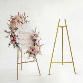 Ns Jymb Gold Easel Stand for Sign - Adjustable Heavy Duty Adjustable Easel Display Stand for Wedding Decor & Welcome Poster, Portable Floor Easel for Painting, Set of 1 in Kuwait