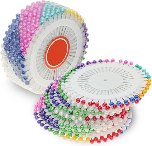 Straight Pins Sewing Set, 2 Rolls of 480pcs Each, Multi-Color Pins for Fabric, Hijab Pins & Backpack Sewing for Christmas & Other Crafts Making 960pcs in Kuwait