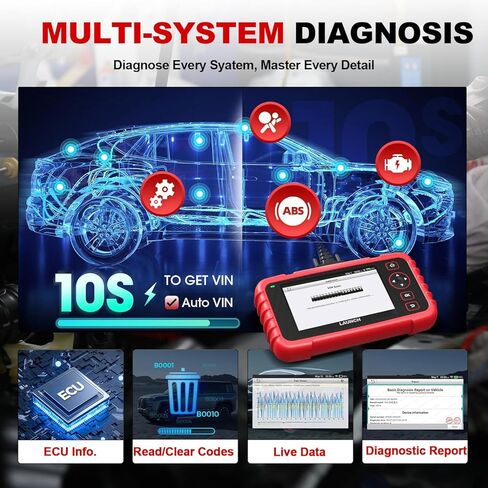 Launch Scanner CRP129i V3.0(Upgrade of CRP123I), Professional OBD2 Scanner Diagnostic Tool with ABS and SRS, ENG, Transmission, FCA AutoAuth Code Reader for Cars and Trucks,Oil,DPF,TPMS Car Scan Tool in Kuwait
