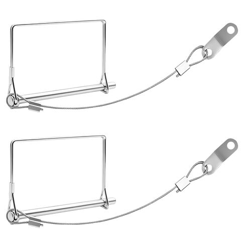 2 PCS Trailer Coupler Pin, 5/16" x 4" Trailer Safety Pin with Anti-Loss Safety Cable, Square Trailer Tongue Pin, Trailer Latch Pin for Towing, RV & Boat Trailer in Kuwait