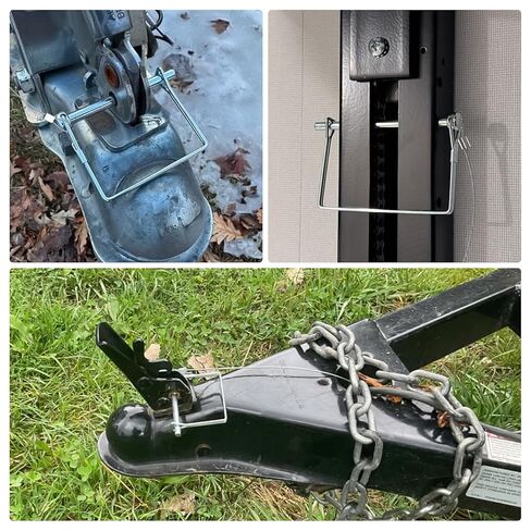 2 PCS Trailer Coupler Pin, 5/16" x 4" Trailer Safety Pin with Anti-Loss Safety Cable, Square Trailer Tongue Pin, Trailer Latch Pin for Towing, RV & Boat Trailer in Kuwait
