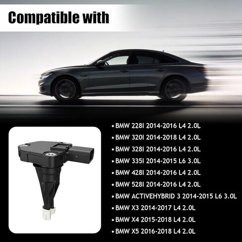 مستشعر مستوى زيت المحرك متوافق مع BMW 320i 328i 428i 528i X3 X4 X5 2.0L 2014-2018، يستبدل OE 12617598860 12617636294 12617638341 12618608779 in Kuwait