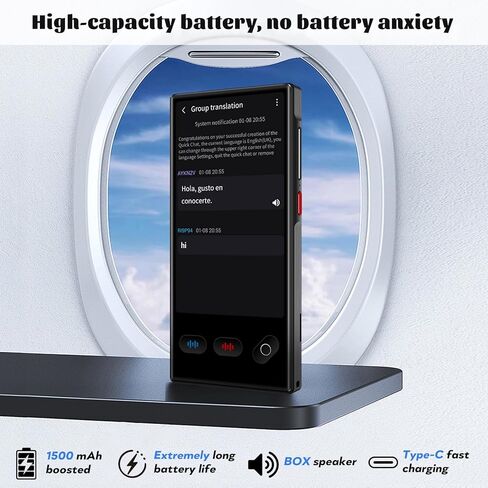 2026 Upgrade Language Translator Device, Instant Translator with 148 Languages, Translator Device no WiFi Needed with 19 Languages, Long-Lasting Portable AI Translator for Business Travel Study in Kuwait