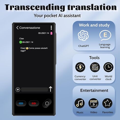 2026 Upgrade Language Translator Device, Instant Translator with 148 Languages, Translator Device no WiFi Needed with 19 Languages, Long-Lasting Portable AI Translator for Business Travel Study in Kuwait