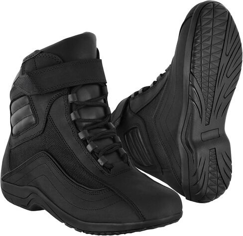 Men’s Motorcycle Boots – Waterproof Leather Biker Riding Shoes with Anti-Slip Sole & Breathable Lining – CE Approved, Ankle Support in Saudi Arabia