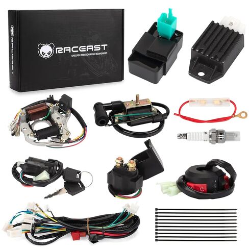 Complete Electrics Wiring Harness Kit for 4 Stroke ATV KLX (50cc 70cc 110cc 125cc) Quad Dirt Bike Go Kart taotao Stator Coil CDI Solenoid Spark Plug in Kuwait