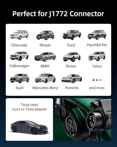 16A Portable Level 1&2 EV Charger-ETL Certified,110V-240V Car Charger with 25FT Charging Cable, NEMA 6-20 Plug & NEMA 5-15 Adapter EV Charging Station, Backup EV Chargers for All SAE EVSE J1772 Cars in Kuwait