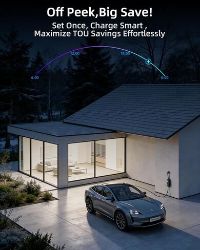 16A Portable Level 1&2 EV Charger-ETL Certified,110V-240V Car Charger with 25FT Charging Cable, NEMA 6-20 Plug & NEMA 5-15 Adapter EV Charging Station, Backup EV Chargers for All SAE EVSE J1772 Cars in Kuwait