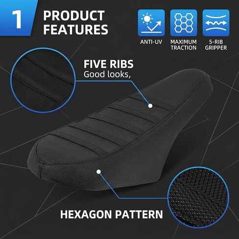 Anti-Slip Seat Cover Replacement Compatible with Ridstar Q20 / Q20 Pro / Q20 Lite – Carbon Fiber Texture PVC Skin, Waterproof & UV-Resistant (DIY Installation) (Black) in Kuwait