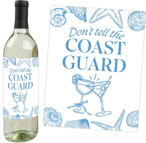 Big Dot of Happiness Last Toast on the Coast Wine Bottle Label Stickers, Coastal Bride Beach Bachelorette Party Decorations for Bridal Shower Favors - Set of 4 Stickers in Kuwait