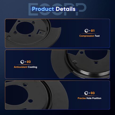 لوحة دعم الفرامل القرصية ECCPP 88935987 مناسبة لـ Chevy for Blazer، لـ S10، لـ GMC لـ Jimmy، لـ Sonoma، لـ Oldsmobile لـ Bravada - قطعة واحدة من درع الغبار للفرامل الخلفية واليسار واليمين in Kuwait
