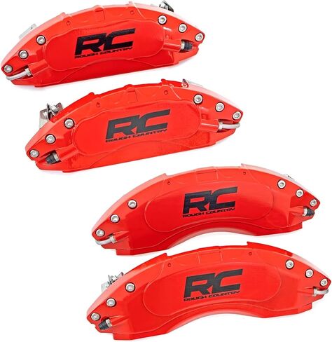 Rough Country Brake Caliper Covers for Toyota Tacoma (2024-2025) SR/SR5/TRD Prerunner - Red Corrosion Resistant Finish, Aluminum Front & Rear Brake Caliper Cover (Set of 4) in Kuwait