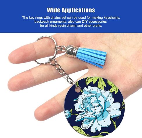 120PCS Keychain Making Supplies, 60PCS Key Chain Rings with Chain and 60PCS Jump Rings, Keychains Bulk Rings Making Kit for Crafts in Kuwait