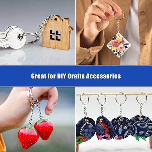 120PCS Keychain Making Supplies, 60PCS Key Chain Rings with Chain and 60PCS Jump Rings, Keychains Bulk Rings Making Kit for Crafts in Kuwait
