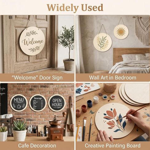 6 Pack Round Wooden Discs, Unfinished Wood Circles for Crafts DIY Projects Painting, Holiday Decorations Wooden Door Hanger Signs, 12 Inch in Kuwait