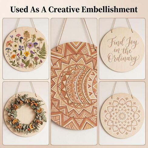 6 Pack Round Wooden Discs, Unfinished Wood Circles for Crafts DIY Projects Painting, Holiday Decorations Wooden Door Hanger Signs, 12 Inch in Kuwait