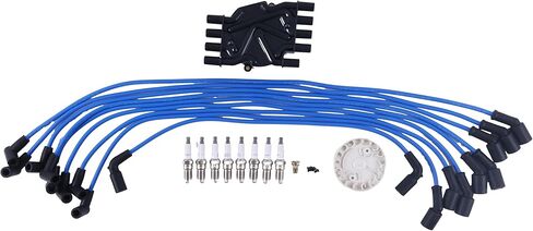 Tune Up Kit 84-863656A1 8M0061335 8M6001106 41-993 Compatible With Mercruiser 5.0 5.7 MPI 350 MAG Penta 5.0 5.7 GI GXI With Distributor Cap Rotor 8mm Spark Plug Wires And Spark Plugs in Kuwait