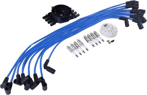 Tune Up Kit 84-863656A1 8M0061335 8M6001106 41-993 Compatible With Mercruiser 5.0 5.7 MPI 350 MAG Penta 5.0 5.7 GI GXI With Distributor Cap Rotor 8mm Spark Plug Wires And Spark Plugs in Kuwait