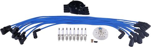 Tune Up Kit 84-863656A1 8M0061335 8M6001106 41-993 Compatible With Mercruiser 5.0 5.7 MPI 350 MAG Penta 5.0 5.7 GI GXI With Distributor Cap Rotor 8mm Spark Plug Wires And Spark Plugs in Kuwait